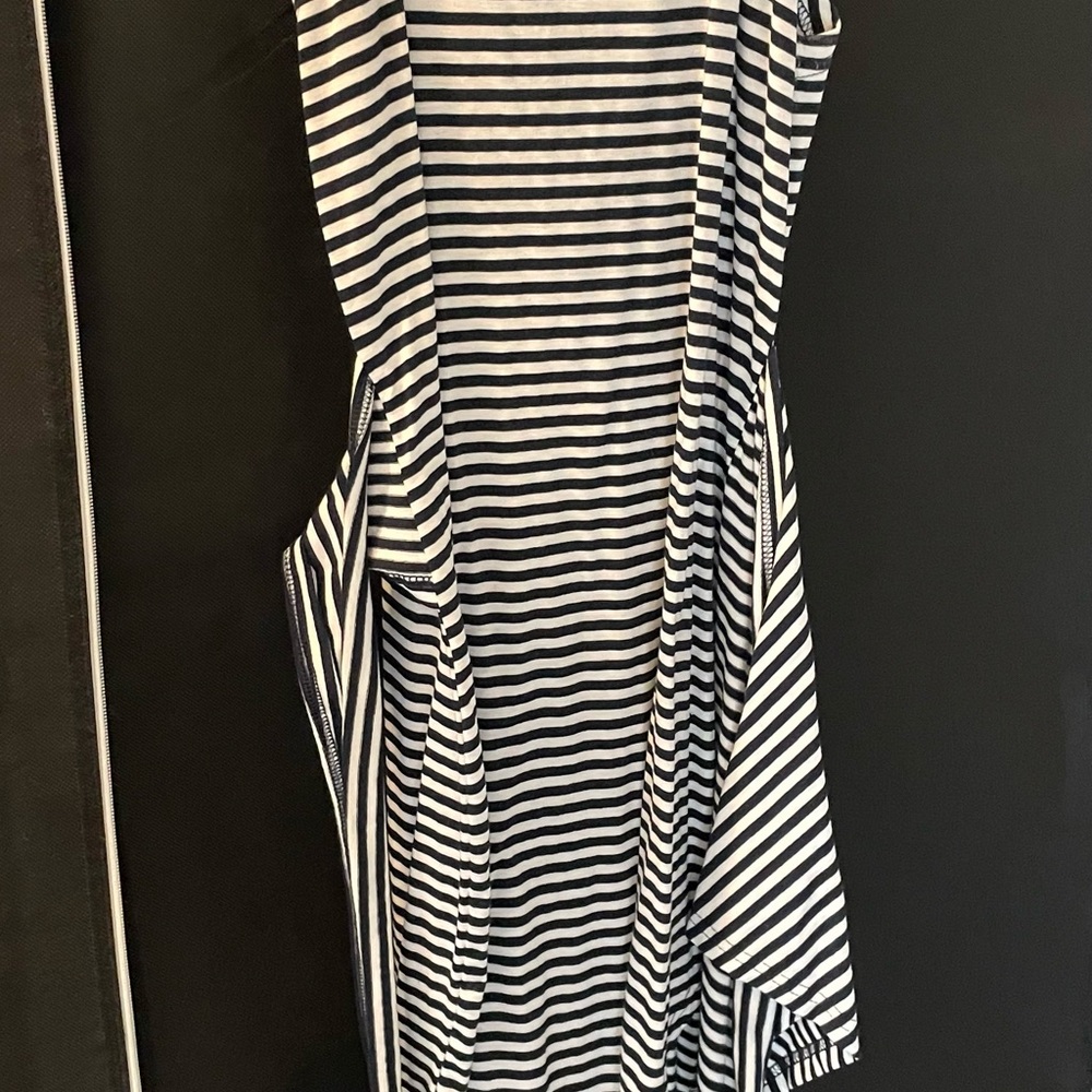 Black and White Striped Sleeveless Top